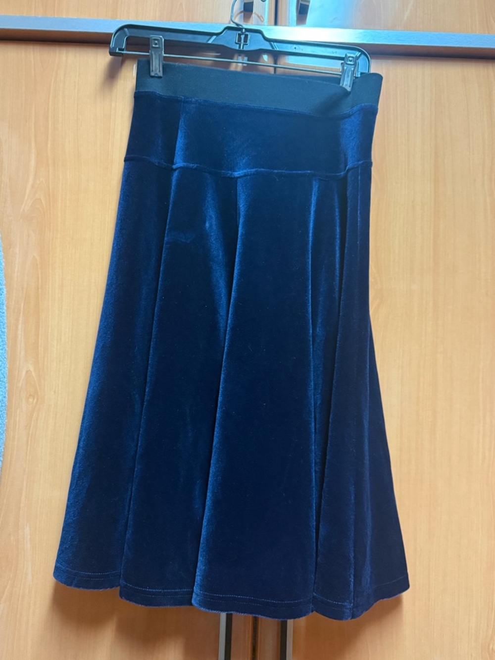 Kiko Velvet Circle Skirt in Deep Blue